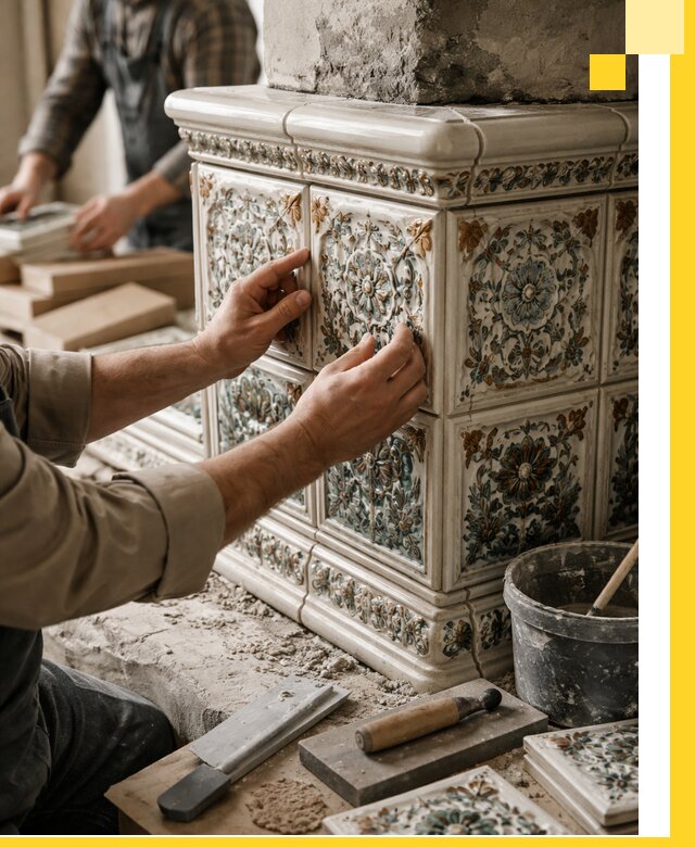 Изразцовые камины под ключ в Россоши: проект и монтаж