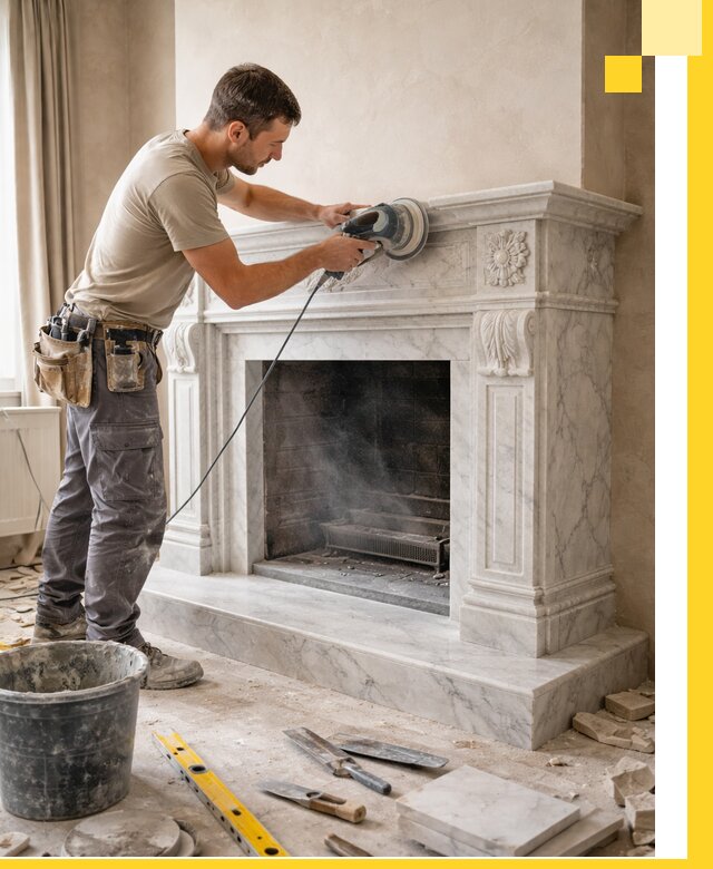 Изготовление и установка мраморных каминов в Россоши под ключ