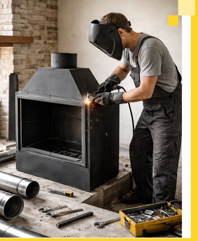 Продажа и установка металлических каминов в Россоши под ключ