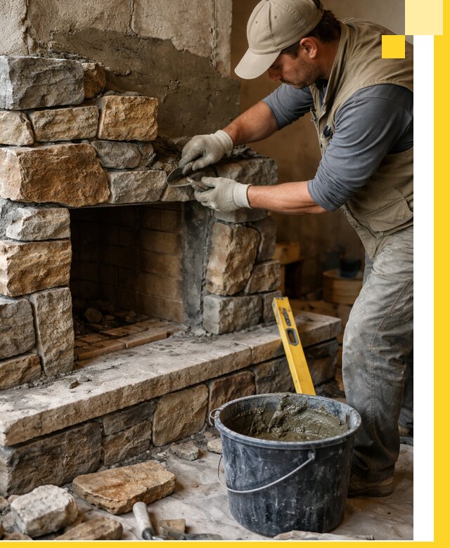 Изготовление и установка каменных каминов под ключ в Россоши