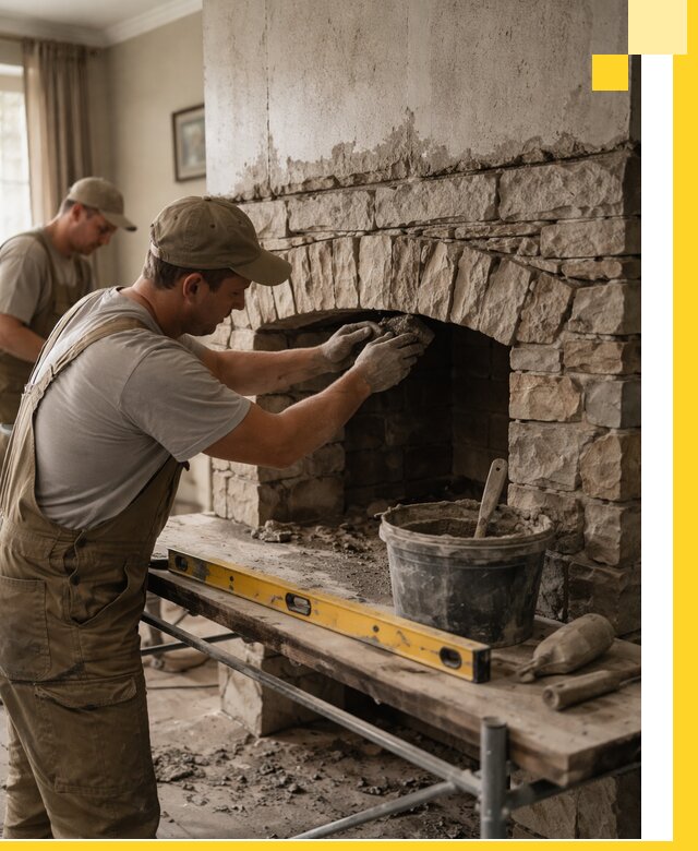 Изготовление каминов под ключ в Россоши, монтаж и отделка