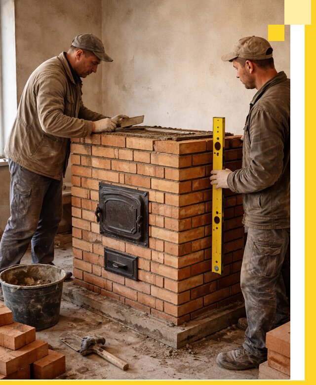 Отопительные печи под ключ в Россоши, установка и сборка