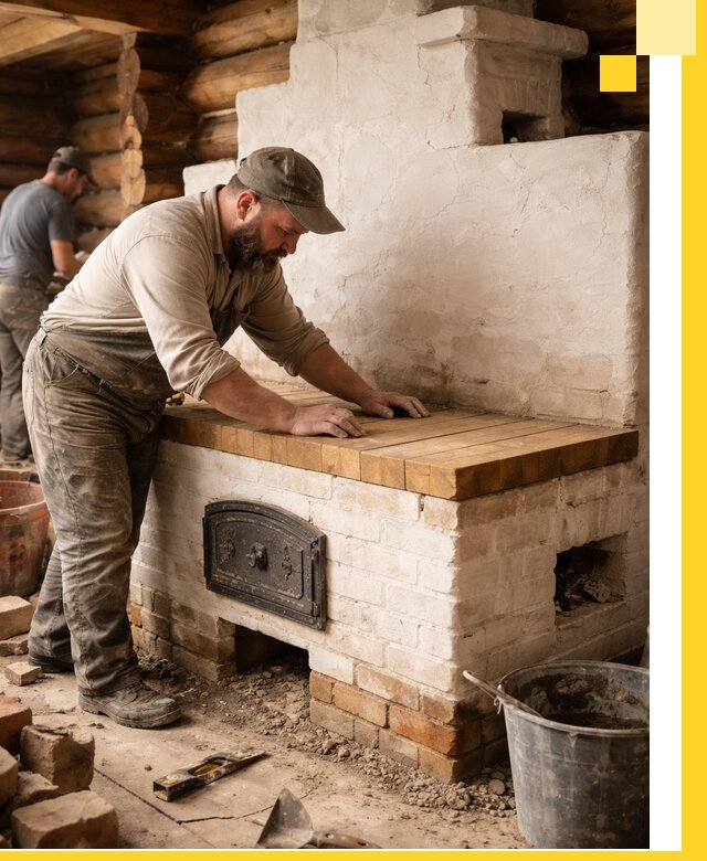 Проектирование и установка русской печи с лежанкой в Россоши