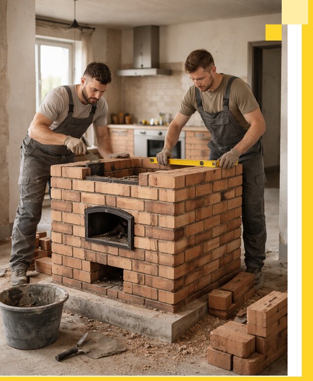 Установка и монтаж печей в частном доме в Россоши под ключ