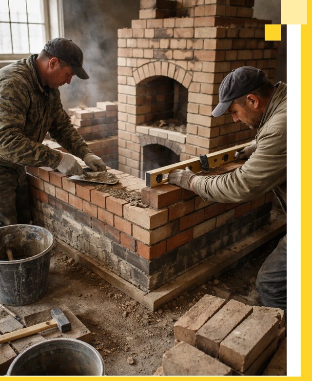 Изготовление и монтаж печей и каминов из кирпича в Россоши