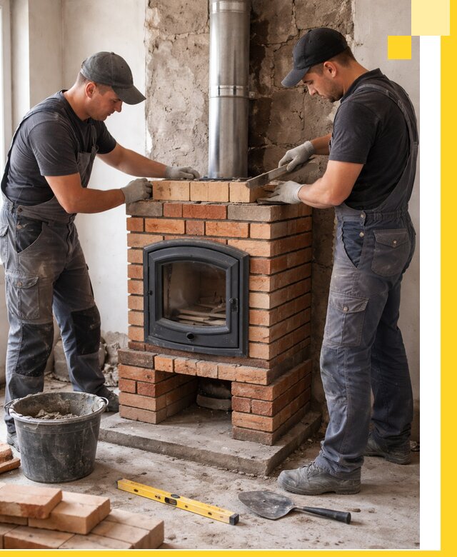 Монтаж печи камина под ключ в Россоши с гарантией и пусконаладкой