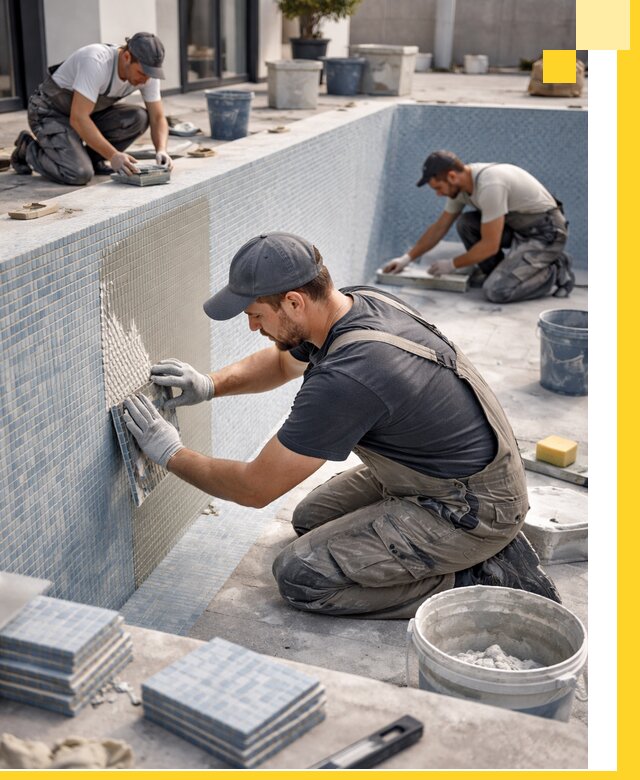 Облицовка бассейнов в Россоши плитка мозаика гидроизоляция