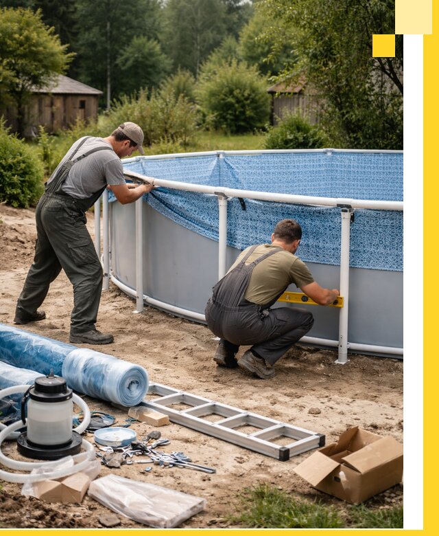 Установка и монтаж каркасных бассейнов в Россоши под ключ