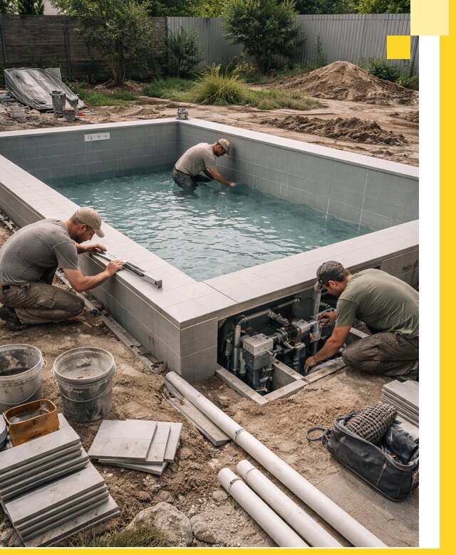 Строительство и монтаж бассейнов для дачи под ключ в Россоши