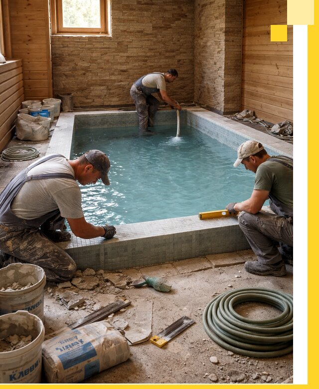 Проектирование и строительство бассейнов для бани в Россоши