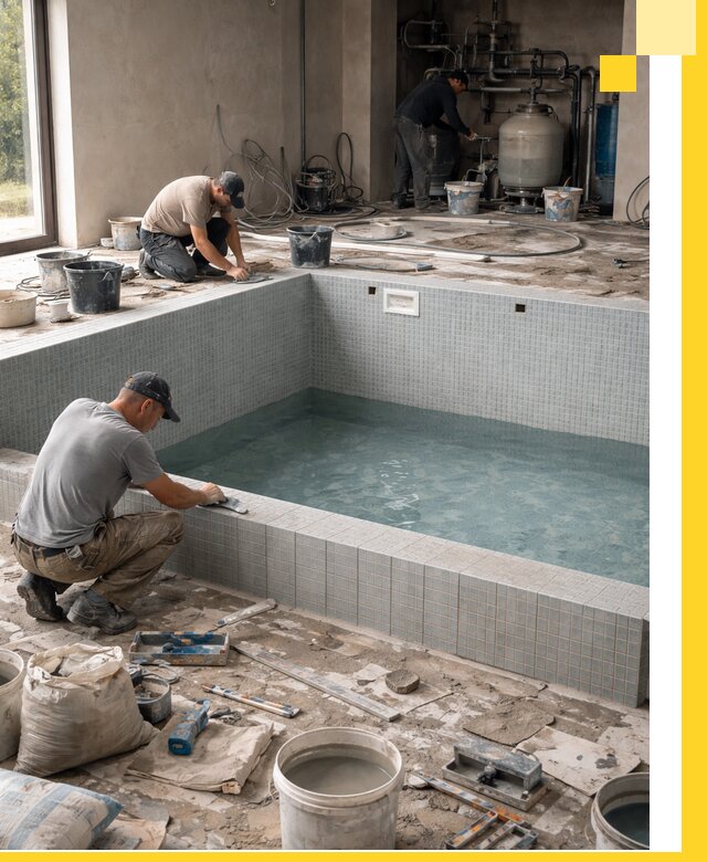 Строительство и монтаж бассейнов в помещении в Россоши