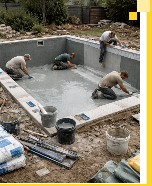 Изготовление и монтаж чаши бассейна под ключ в Россоши