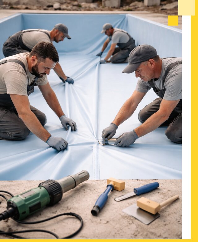 ПВХ пленка для бассейнов с монтажом и гарантией в Россоши