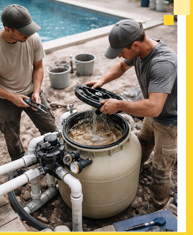 Установка и обслуживание песочных фильтров для бассейнов в Россоши