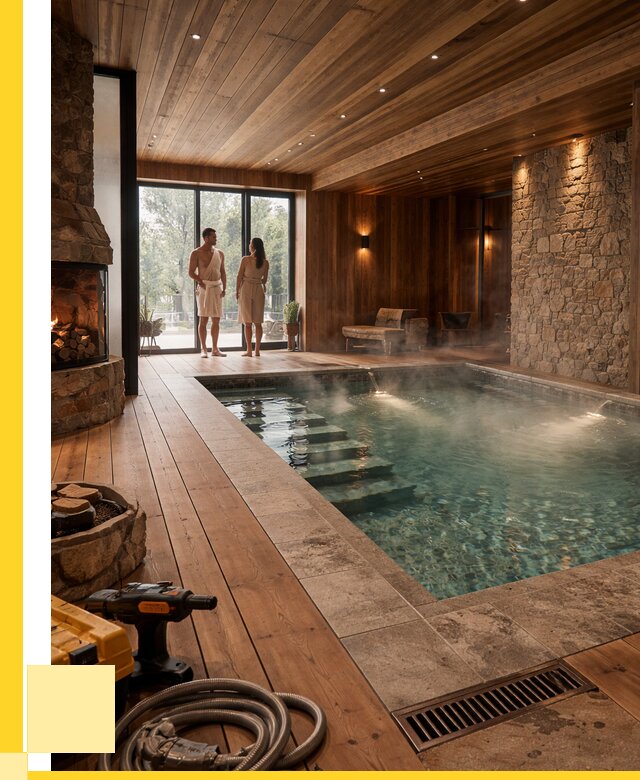 Проекты бань с бассейном под ключ в Россоши от 77768 р., ЭриданРсс