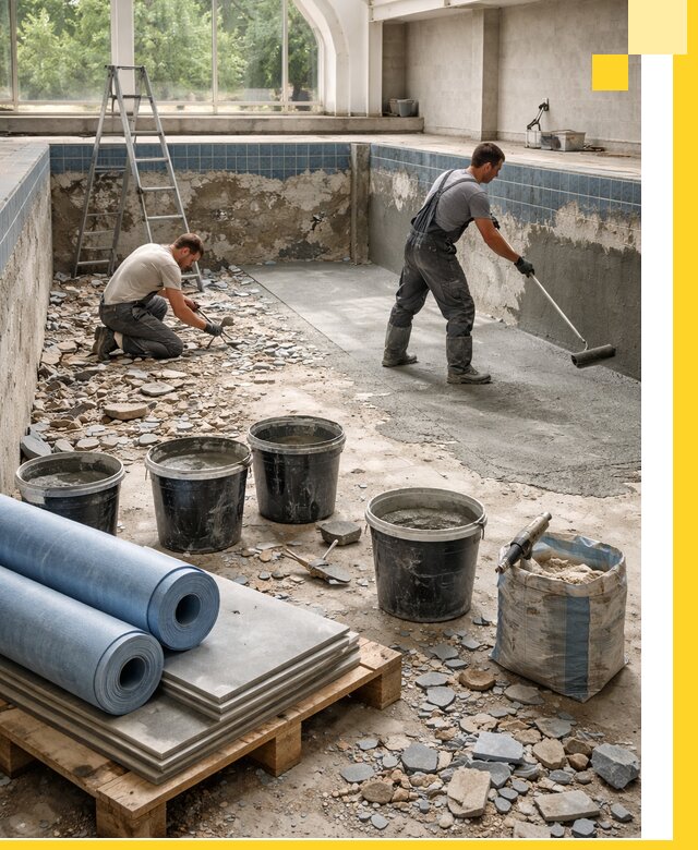 Реконструкция бассейнов в Россоши: ремонт, гидроизоляция