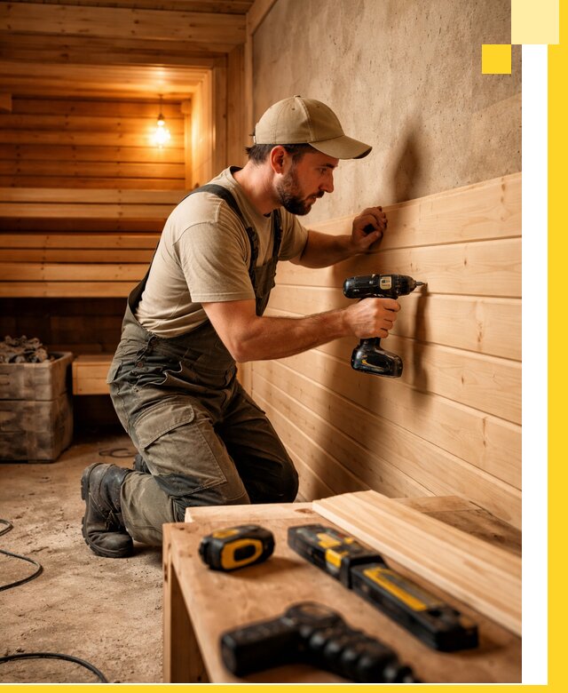 Профессиональная внутренняя отделка бани в Россоши под ключ