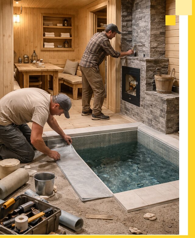 Строительство бань с комнатой отдыха под ключ в Россоши