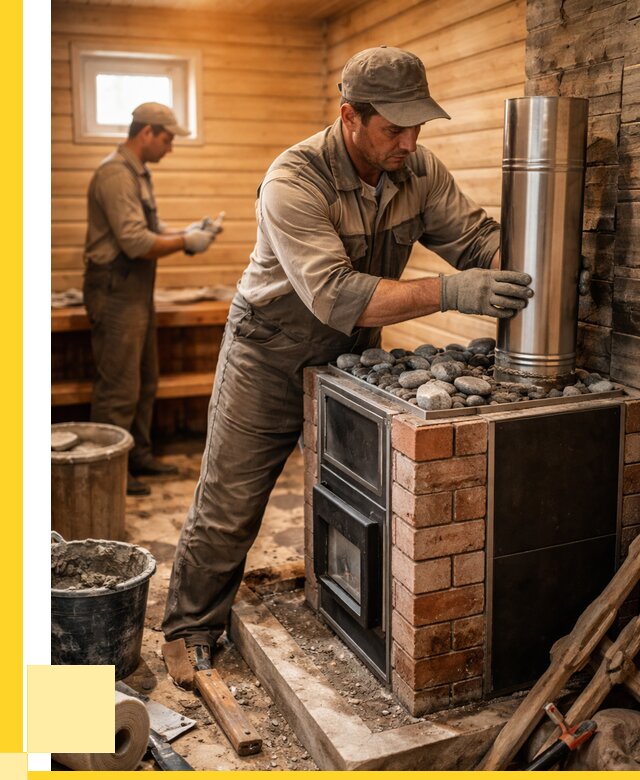 Монтаж печи в бане под ключ в Россоши от 20738 р. | ЭриданРсс