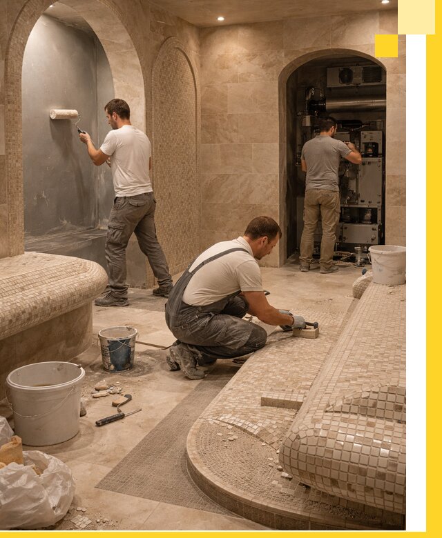 Строительство бани с хамамом и бассейном под ключ в Россоши