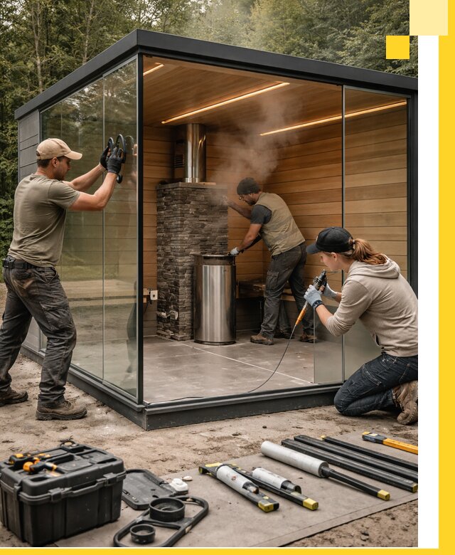 Проектирование и строительство стеклянных бань в Россоши