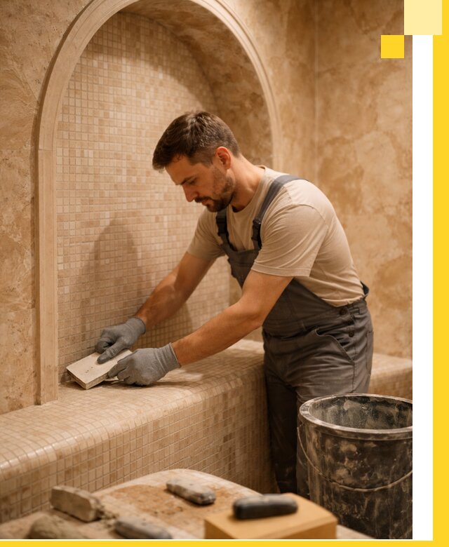 Профессиональная отделка хамамов с мозаикой под ключ в Россоши