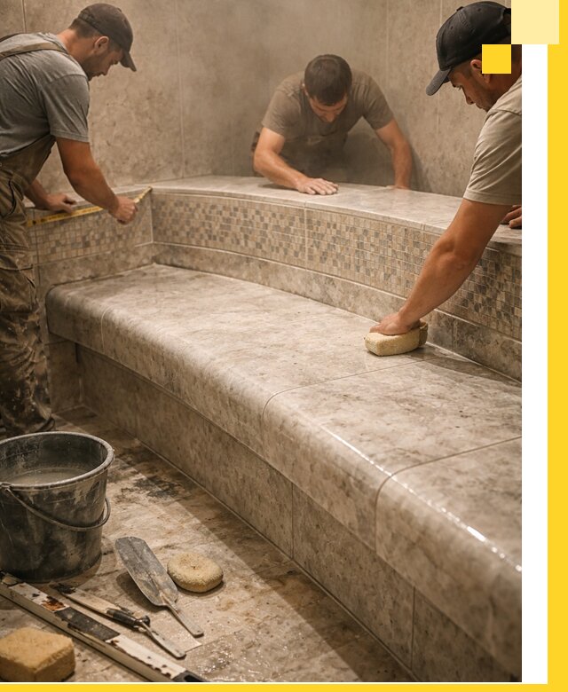 Изготовление и установка сидений для хамама в Россоши